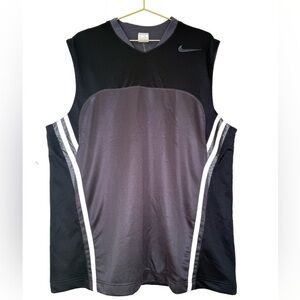 NWT Nike Black and Gray Sleeveless Athletic Top Basketball Jersey Men’s